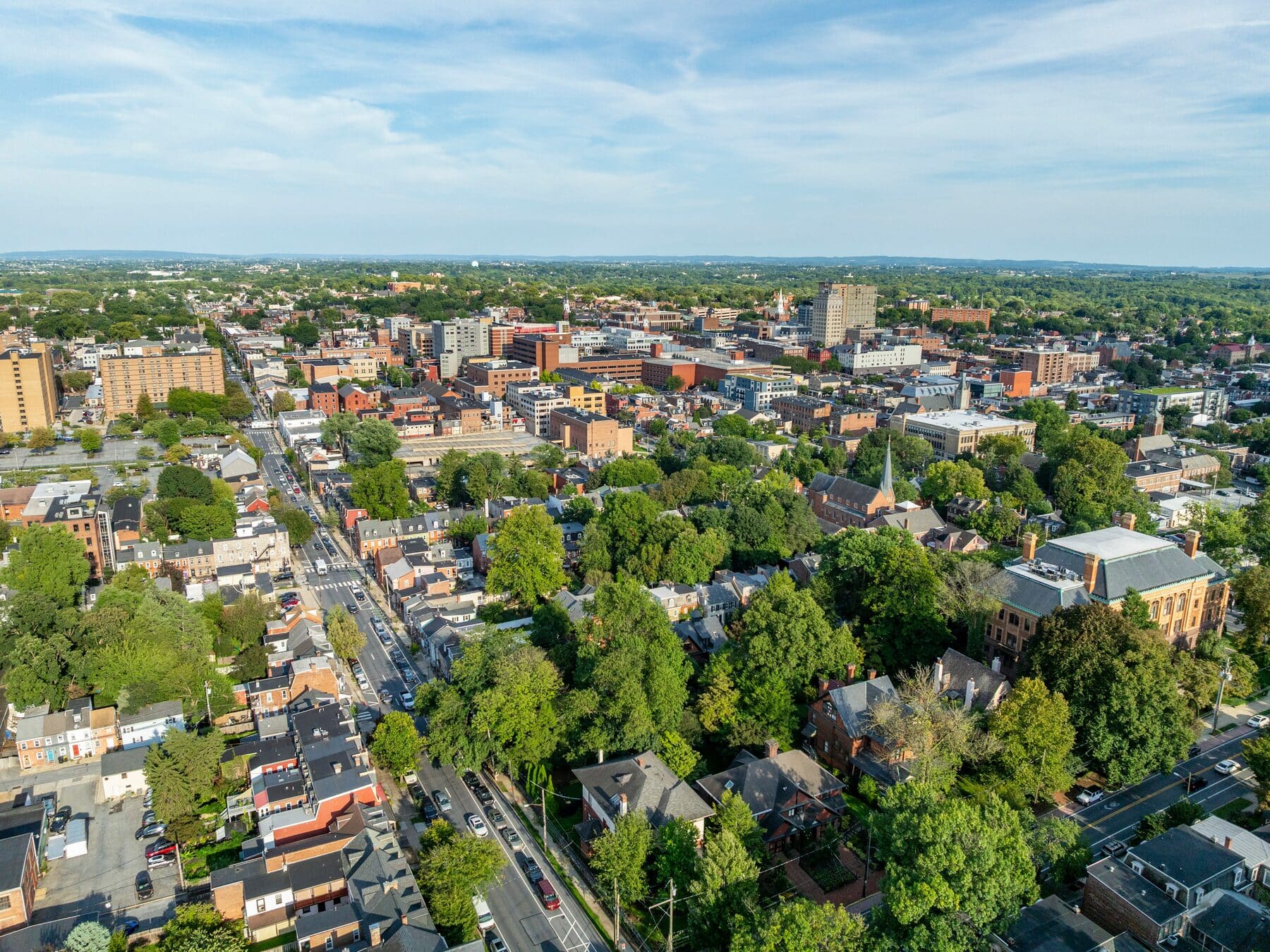 A residential neighborhood in Lancaster, Pennsylvania